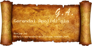 Gerendai Apollónia névjegykártya